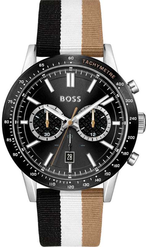  Shop Authentic Hugo Boss Allure Chronograph Black Dial Multicolor Nylon Strap Watch for Men - 1513963 - Luxxuri