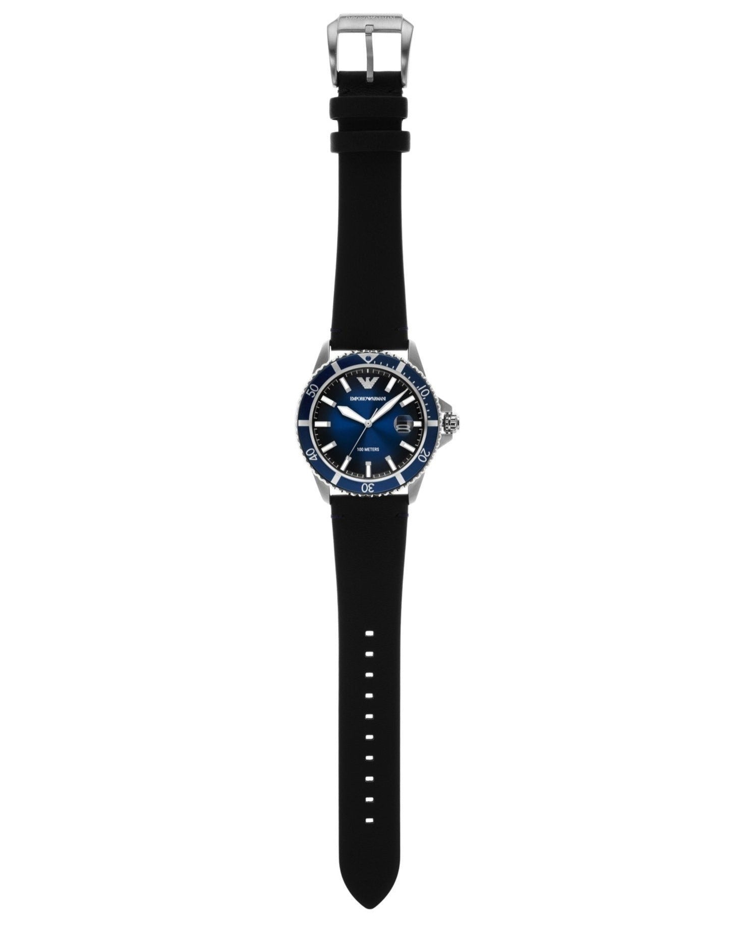  Shop Authentic Emporio Armani Diver Three-Hand Quartz Blue Dial Blue Leather Strap Watch For Men - AR11516 - Luxxuri