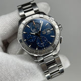  Shop Authentic Tag Heuer Aquaracer Caliber 16 Automatic Chronograph Blue Dial Silver Steel Strap Watch for Men - CAY2112.BA0927 - Luxxuri