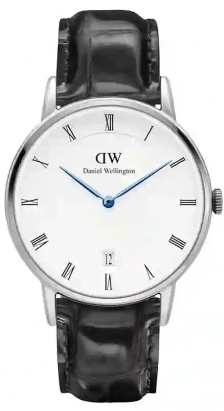 Daniel Wellington Dapper Reading Quartz White Dial Black Leather Strap Watch For Women - DW00100117