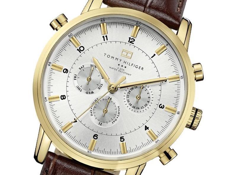  Shop Authentic Tommy Hilfiger Harrison White Dial Brown Leather Strap Watch for Men - 1790874 - Luxxuri