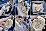  Shop Authentic Guess Analog Chronograph Gold Dial Gold Steel Strap Watch for Men - W0075G5 - Luxxuri