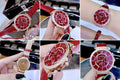  Shop Authentic Swarovski Passage Chrono Red Dial Red Leather Strap Watch for Women - 5580345 - Luxxuri
