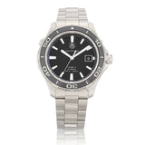  Shop Authentic Tag Heuer Aquaracer Caliber 5 Automatic Black Dial Silver Steel Strap Watch for Men - WAK2110.BA0830 - Luxxuri