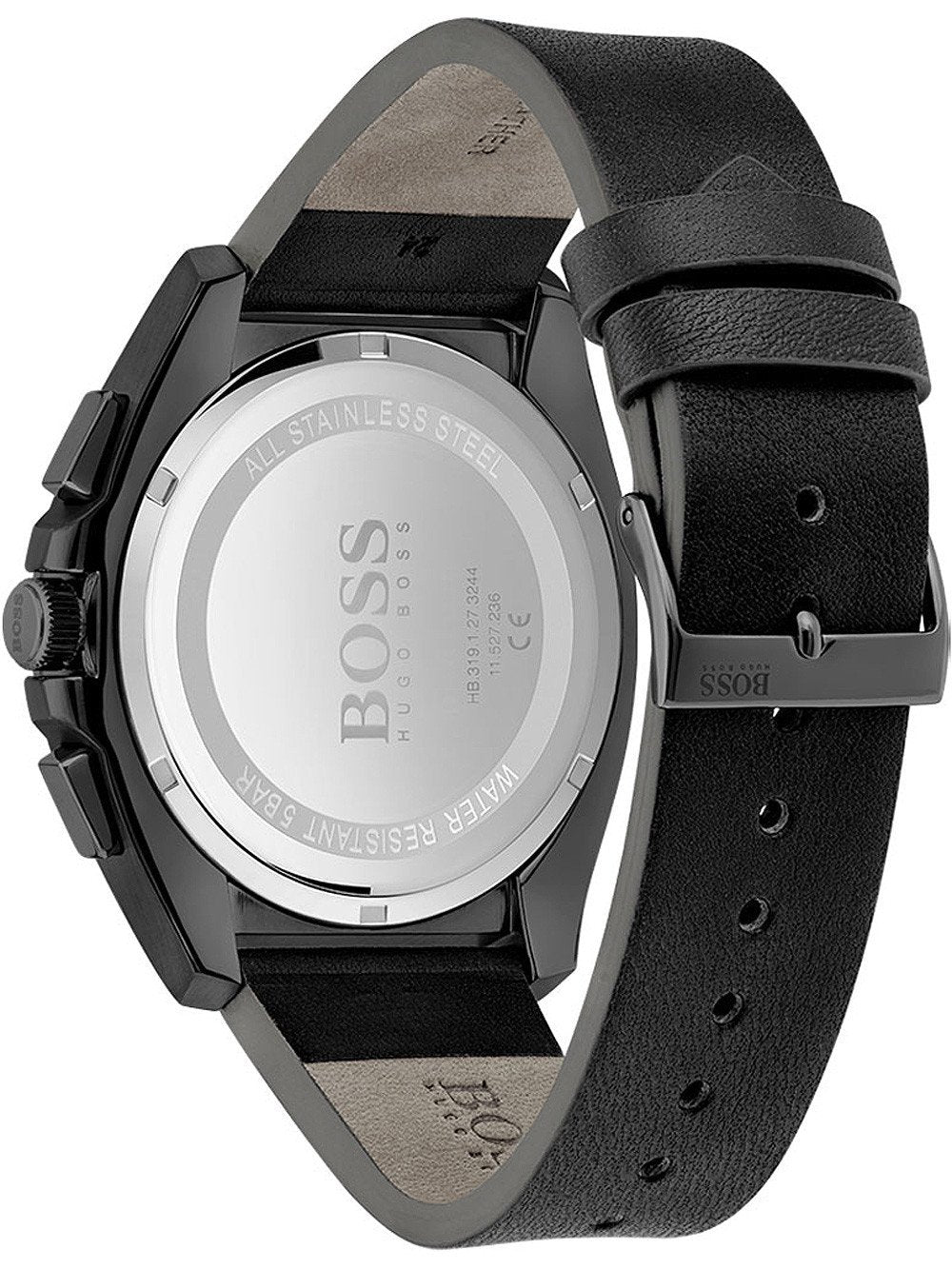  Shop Authentic Hugo Boss Champion Black Dial Black Leather Strap Watch for Men - 1513880 - Luxxuri