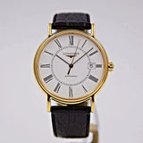  Shop Authentic Longines Presence 25.5mm Automatic White Dial Black Leather Strap Watch for Women - L4.921.2.11.2 - Luxxuri