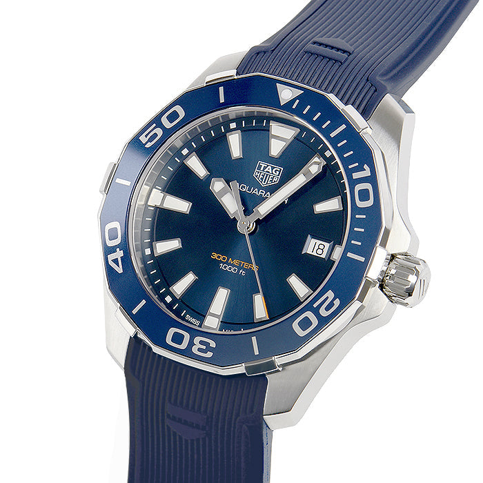  Shop Authentic Tag Heuer Aquaracer Blue Dial Blue Rubber Strap Watch for Men - WAY111C.FT6155 - Luxxuri