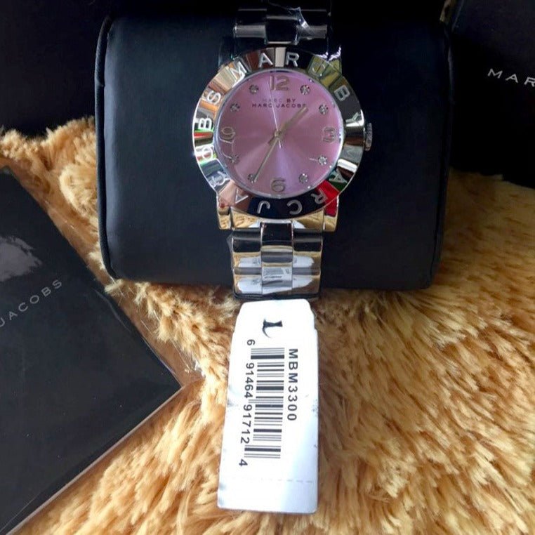  Shop Authentic Marc Jacobs Amy Life Pink Dial Silver Steel Strap Watch for Women - MBM3300 - Luxxuri