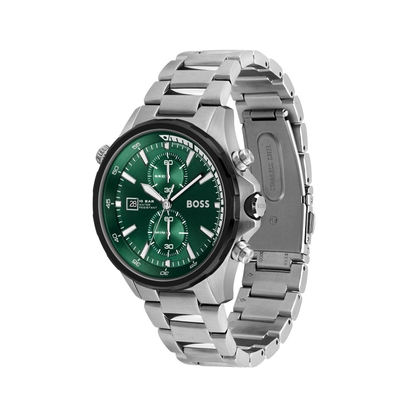  Shop Authentic Hugo Boss Globetrotter Green Dial Silver Steel Strap Watch for Men - 1513930 - Luxxuri