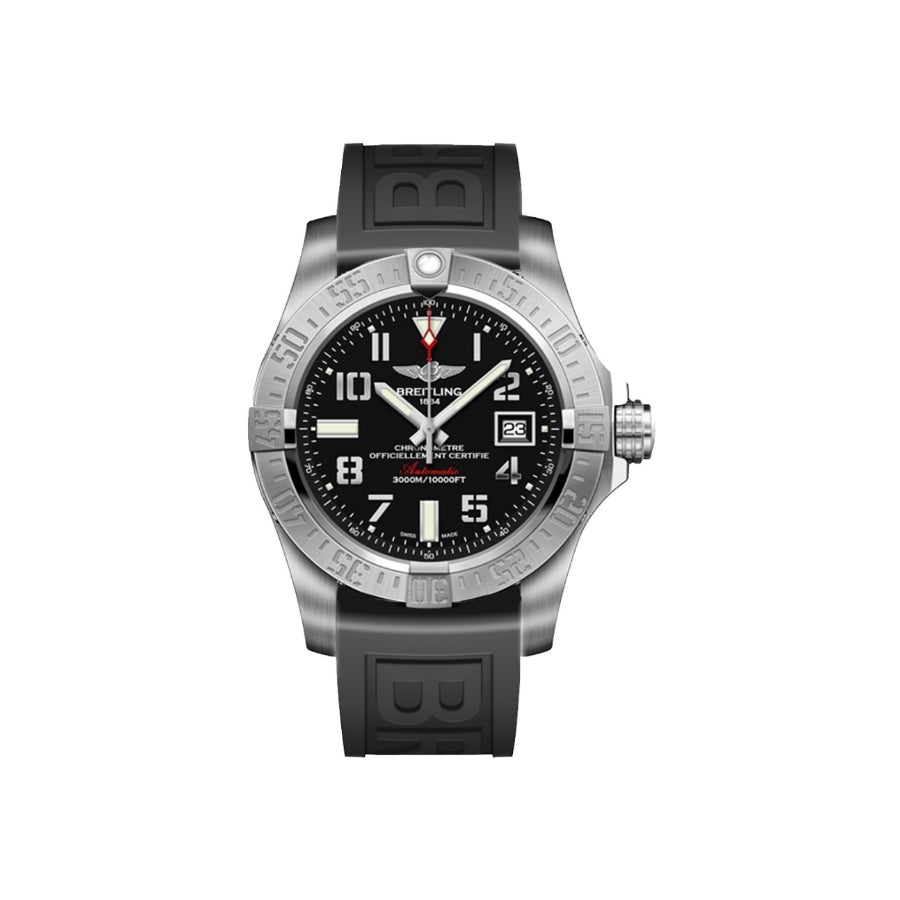  Shop Authentic Breitling Avenger II Seawolf Stainless Steel 45mm Black Rubber Strap Mens Watch - A1733110/BC31/153S - Luxxuri