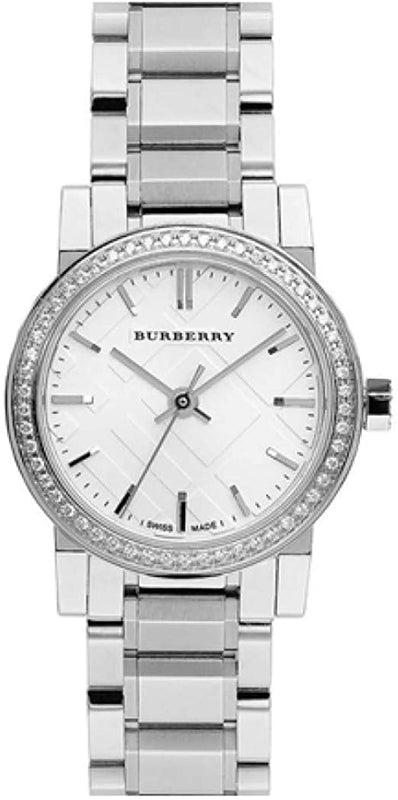  Shop Authentic Burberry The City Diamonds Silver Dial Silver Steel Strap Watch for Women - BU9220 - Luxxuri