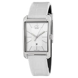  Shop Authentic Calvin Klein Window White Dial White Leather Strap Watch for Men - K2M21120 - Luxxuri