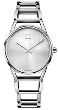  Shop Authentic Calvin Klein Stately Silver Dial Silver Steel Strap Watch for Women - K3G2312W - Luxxuri