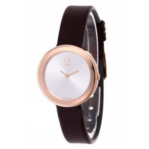  Shop Authentic Calvin Klein Firm White Dial Brown Leather Strap Watch for Women - K3N236G6 - Luxxuri