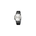  Shop Authentic Calvin Klein Minimal Silver Dial Black Leather Strap Watch for Men - K3M211CY - Luxxuri