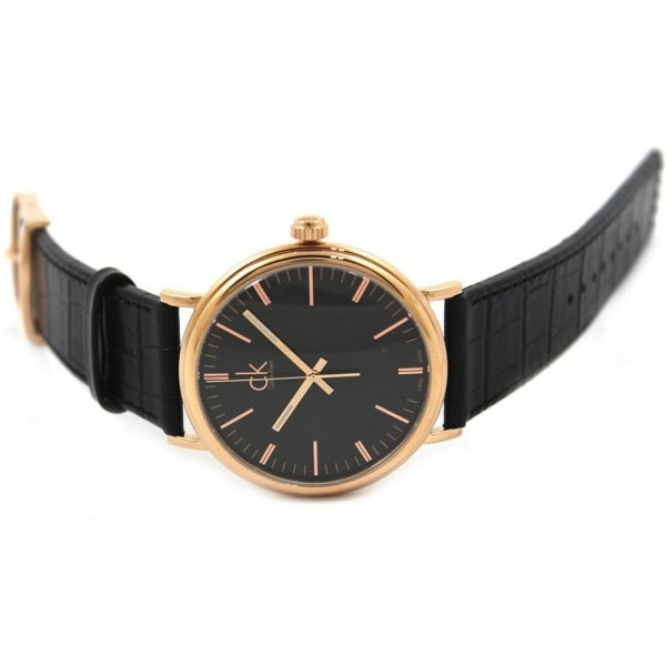  Shop Authentic Calvin Klein Surround Black Dial Black Leather Strap Watch for Men - K3W216C1 - Luxxuri