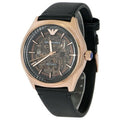  Shop Authentic Emporio Armani Meccanico Black Dial Black Leather Watch For Men - AR60004 - Luxxuri