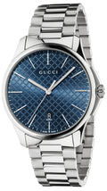  Shop Authentic Gucci G Timeless Blue Dial Silver Steel Strap Watch For Men - YA126316 - Luxxuri