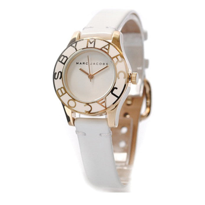  Shop Authentic Marc Jacobs Blade White Dial White Leather Strap Watch for Women - MBM1098 - Luxxuri