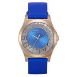  Shop Authentic Marc Jacobs Henry Skeleton Blue Dial Blue Leather Strap Watch for Women - MBM1244 - Luxxuri