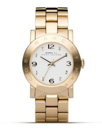  Shop Authentic Marc Jacobs Amy White Dial Gold Steel Strap Watch for Women - MBM3182 - Luxxuri