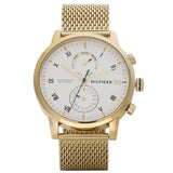  Shop Authentic Tommy Hilfiger Kane White Dial Gold Mesh Bracelet Watch for Men - 1710403 - Luxxuri