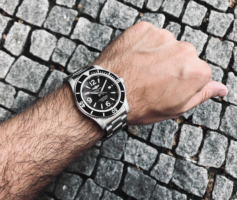  Shop Authentic Breitling Superocean Automatic 44mm Black Dial Silver Steel Strap Watch for Men - A17367D71B1A1 - Luxxuri