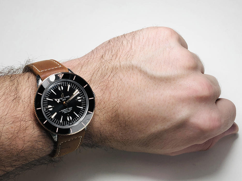  Shop Authentic Breitling Superocean Heritage '57 Black Dial Brown Leather Strap Watch for Men - U10370121B1X1 - Luxxuri