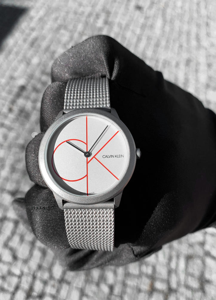  Shop Authentic Calvin Klein Minimal White Dial Silver Mesh Bracelet Watch for Women - K3M52152 - Luxxuri