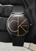 Shop Authentic Calvin Klein Minimal Black Dial Black Mesh Bracelet Watch for Men - K3M214X1 - Luxxuri