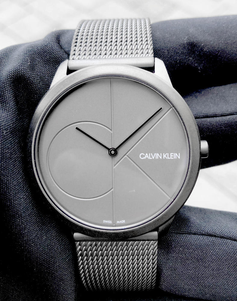 Shop Authentic Calvin Klein Minimal Grey Dial Grey Mesh Bracelet Watch for Men - K3M517P4 - Luxxuri