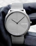  Shop Authentic Calvin Klein Minimal Grey Dial Grey Mesh Bracelet Watch for Men - K3M517P4 - Luxxuri
