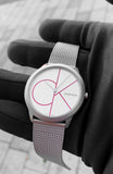  Shop Authentic Calvin Klein Minimal White Dial Silver Mesh Bracelet Watch for Women - K3M52152 - Luxxuri