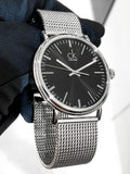  Shop Authentic Calvin Klein Surround Black Dial Silver Mesh Bracelet Watch for Men - K3W21121 - Luxxuri