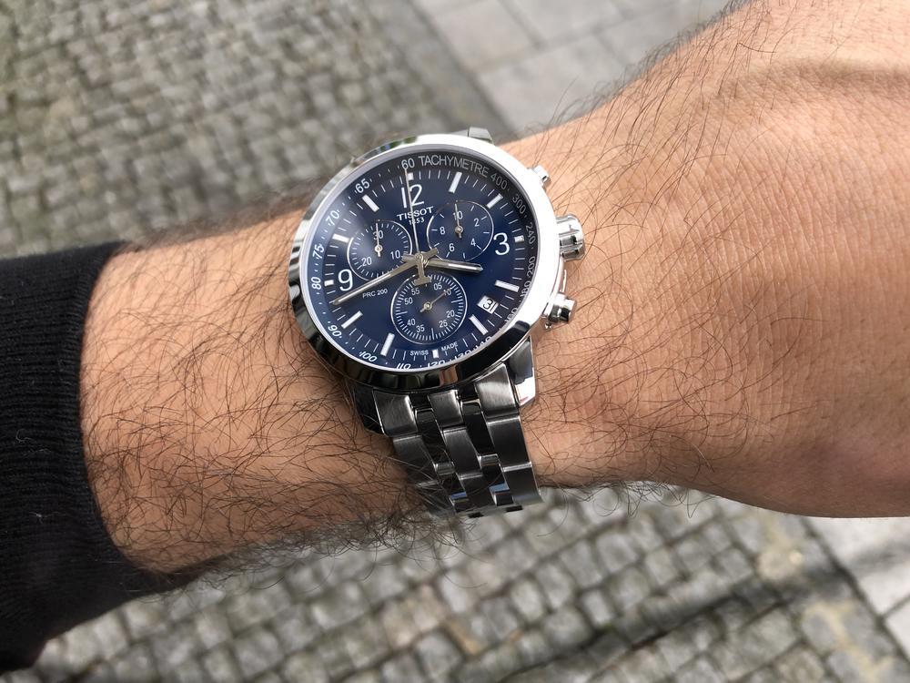 Shop Authentic Tissot PRC 200 Chronograph Quartz Blue Dial Silver Steel Strap Watch For Men - T114.417.11.047.00 - Luxxuri