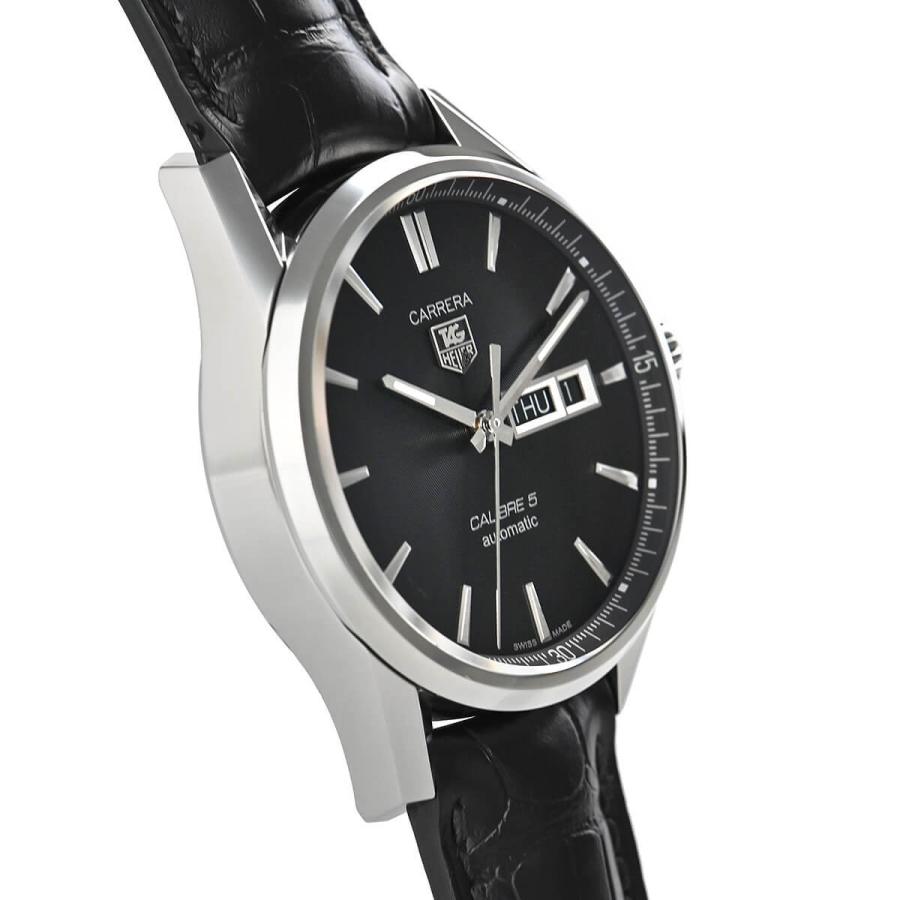  Shop Authentic Tag Heuer Carrera Automatic 41mm Black Dial Black Leather Strap Watch for Men - WAR201A.FC6266 - Luxxuri