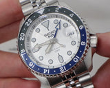  Shop Authentic Seiko 5 Sports SKX GMT Automatic Sky Blue Dial Silver Steel Strap Watch For Men - SSK033K1 - Luxxuri