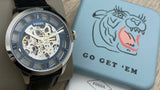  Shop Authentic Fossil Townsman Automatic Skeleton Blue Dial Black Leather Strap Watch for Men - ME3200 - Luxxuri