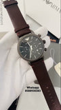  Shop Authentic Emporio Armani Classic Chronograph Black Dial Brown Leather Strap Watch For Men - AR1919 - Luxxuri