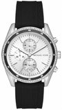  Shop Authentic Michael Kors Hadyn Chronograph Silver Dial Black Rubber Strap Watch for Women - MK7486 - Luxxuri