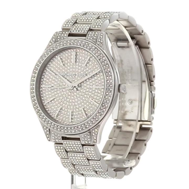  Shop Authentic Michael Kors Lauryn Analog Crystals Silver Dial Silver Steel Strap Watch For Women - MK3717 - Luxxuri