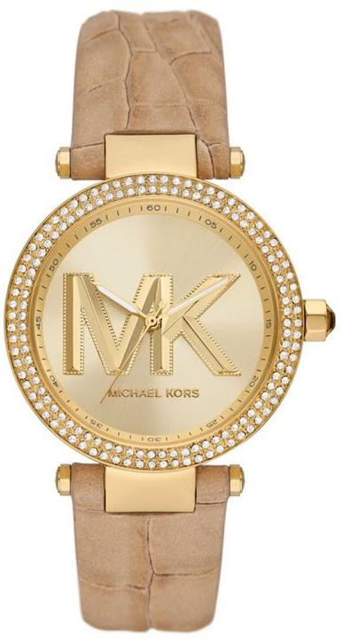  Shop Authentic Michael Kors Parker Three-Hand Gold Dial Brown Leather Strap Watch For Women - MK4725 - Luxxuri