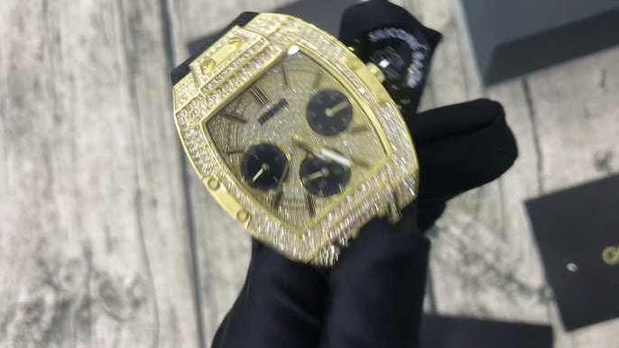  Shop Authentic Guess Raven Diamonds Champagne Dial Black Rubber Strap Watch For Women - GW0105L2 - Luxxuri