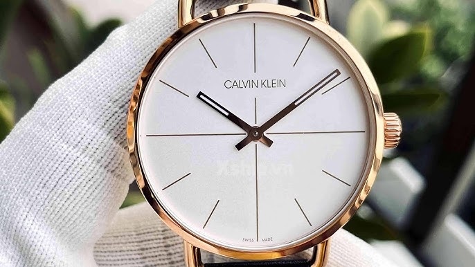  Shop Authentic Calvin Klein Even White Dial Black Leather Strap Watch for Women - K7B216C6 - Luxxuri