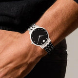  Shop Authentic Movado Museum Classic Black Dial Silver Steel Strap Watch for Men - 0607199 - Luxxuri