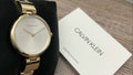  Shop Authentic Calvin Klein Authentic Silver Dial Gold Steel Strap Watch for Women - K8G23546 - Luxxuri