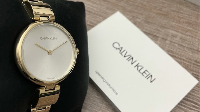  Shop Authentic Calvin Klein Authentic Silver Dial Gold Steel Strap Watch for Women - K8G23546 - Luxxuri