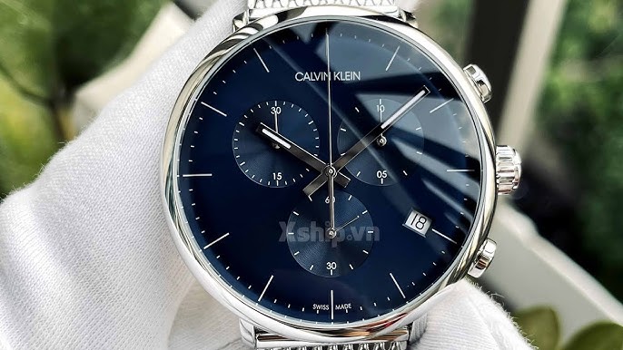  Shop Authentic Calvin Klein High Noon Chronograph Blue Dial Silver Mesh Bracelet Watch for Men - K8M2712N - Luxxuri