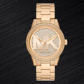  Shop Authentic Michael Kors Ritz Pave Crystals Gold Dial Gold Steel Strap Watch for Women - MK6862 - Luxxuri