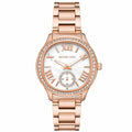  Shop Authentic Michael Kors Sage Three-Hand Mother of Pearl White Dial Rose Gold Steel Strap Watch for Women - MK4806 - Luxxuri